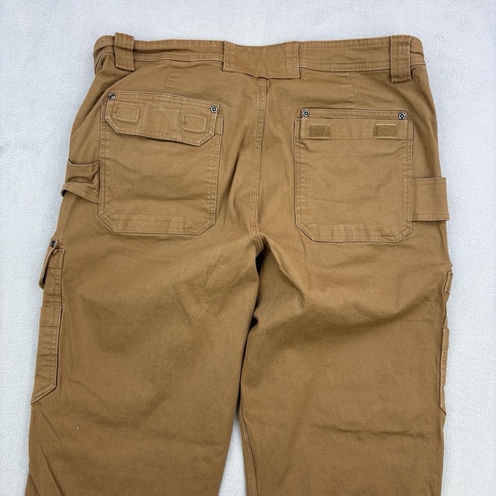 Duluth Pants Mens 38x31 Brown Flex Fire Hose Cargo Pockets Canvas Utility Work - Picture 6 of 15